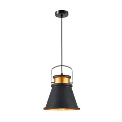 ELECTRICA STORE - Lámpara Colgante Negra y Dorado Interior 25cm Aluminio