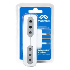 MACROTEL - Enchufe Cuadruple 10A ME-1012A - Crazygames