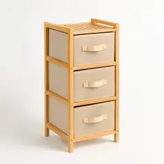 CASATUA - Cajonera Comoda Bambu Banhaus Organizador Multiuso 3 Cajones