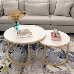 ACTUAL - Set de Mesas de Centro Modernas y Elegantes Con Acabado Tipo Marmol