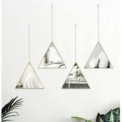 GENERICO - Set 4 Espejos Decorativos Diseño Triangulos