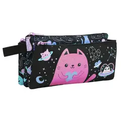 HEAD - Estuche Infantil Triple Celerio Space Cat Negro
