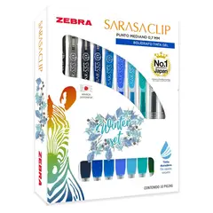 ZEBRA - Set 10 Bolígrafos Sarasaclip Tinta Gel 0.7 mm Retráctil