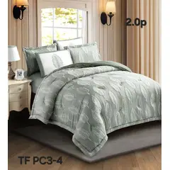 ANGELES DEL HOGAR - CUBRECAMA SEMI ACOLCHADO 2 PLAZA VERDE CLARO