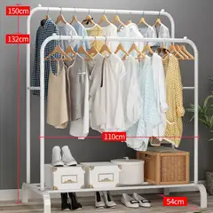 SHOP EHOME BAG - Perchero Organizador Doble de Metal para Ropa NEGRO-BLANCO