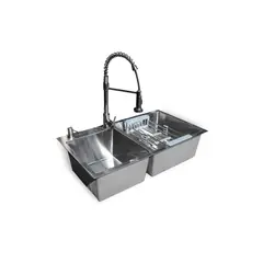 MODERN SPACE - Lavaplatos 78x43 Cm Delux 2mm + Accesorios +llave Industrial