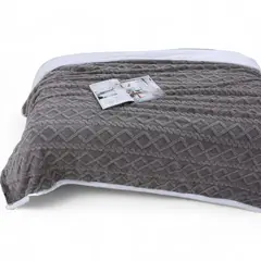 GENERICO - Frazada Polar Con Chiporro Medida 200x230cm King Color Gris