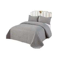 GENERICO - CUBRECAMA QUILT DE VERANO CON POMPONES KING-SUPERKING UNICOLOR