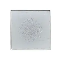 GENERICO - Cuadro Decorativo Mandala Blanco Textura Relieve Moderno 80x80 cm