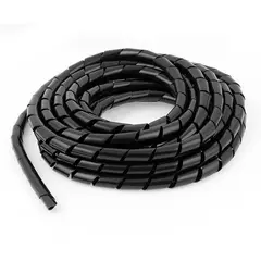 GENERICO - Espiral Ordena Cable PE Negro 12 Metros 12x15x0,85mm