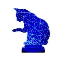GENERICO - Lampara ilusión 3D Gatito Geométrico De 7 Colores