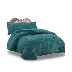 GENERICO - CUBRECAMA CHIPORRO TRENZADO KING VERDE 240 X 260 cm