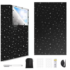 KUANGYE - 100% Cortinas Blackout 420d Revestidas De Plata 145×2m