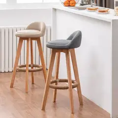 GENERICO - Pack 2 Silla Piso Bar Taburete Respaldo Color Gris
