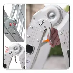 GENERICO - Escalera Aluminio Plegable 3x4 12 Peldaños Metalicas 3.4mt