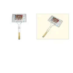 GENERICO - Parrilla Rejilla Doble Barbacoa 58X34X25Cm Acero Inoxidable