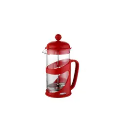 LUGANO - Cafetera Francesa Vidrio Borosilicato 600ml Rojo Cali