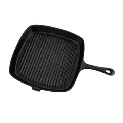 LUGANO - Sartén Grill Cuadrado Fierro Fundido 23cm Negro