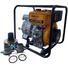 ERUX - Motobomba Diésel 7Hp 3p” Para aguas Sucias turbias Residuales.