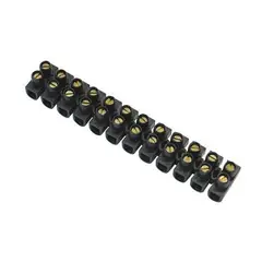 GENERICO - Regleta de Conexión 4mm Negra 12 Bornes