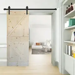 GENERICO - Kit Herraje Riel Corredera 2mt Para Colgar 1 Puerta Granero