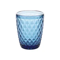 LUGANO - Set 4 Vasos Bajo 24cl Azul Diamante Vidrio