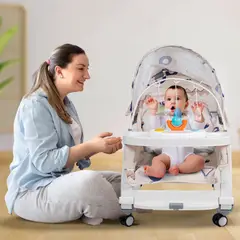 CASTLEN - Cuna y moisés 5 en 1 de ángulo ajustable con caja de música