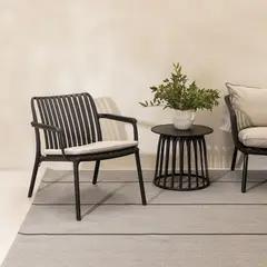 AMOBLE - Poltrona terraza Ornela Negra Amoblé