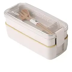 GENERICO - Lonchera Para Comida 2 Niveles Con Cuchara Y Tenedor 750 Ml