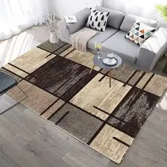 GENERICO - Alfombra PARA LIVING 160X200 CM MARRON CUADRO Z8 WYM