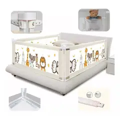 MUNDO MAGIA - Baranda De Cama Seguridad Bebe Plegable Ajustable 200cm