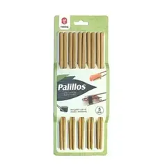 GENERICO - Pack 5 Pares De Palitos Chinos Bambú Reutilizables