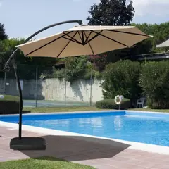 SPACE HOME - Quitasol Lateral beige con Tela UV contra sol y base forzada