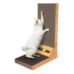 KUANGYE - Rascador De Gato En Forma De L Con Juguete De Gola 60×40×25