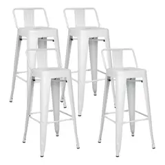 TODODESCUENTO - Pack 4 Pisos Taburetes Tolix 66 Cm- Blanco