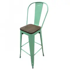 TODODESCUENTO - Pack 4 Pisos Taburetes Tolix, 77 Cm Respaldo Bajo- Menta
