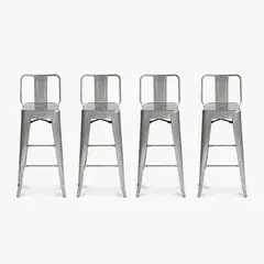 TODODESCUENTO - Pack 4 Pisos Taburetes Tolix 66 Cm- Plata