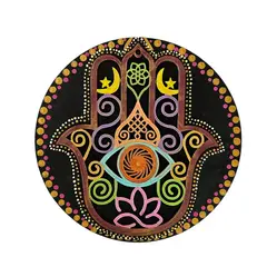 CREA TALLER - Cuadro hamsa mano de fatima decorativo de madera