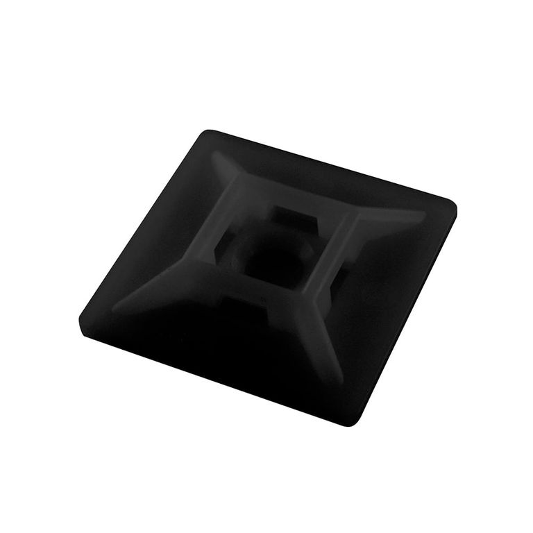 Base Autoadhesiva 20 x 20 mm Negra (Bolsa 100 Unidades)