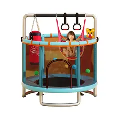 BABYLUNA - Cama Elástica Mini Trampolín Más 5 Juegos Para Niños Celeste