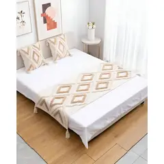 GENERICO - JUEGO DE PIECERA DE CAMA CON 2 FUNDAS MODELO BOHO
