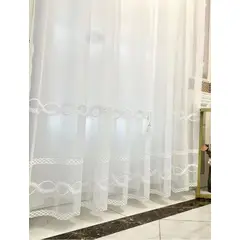 GENERICO - VISILLO BORDADO 2 PAÑOS CON ARGOLLAS ONDAS 140X240 CM MCHENG