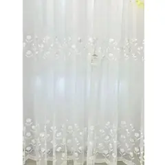 GENERICO - VISILLO BORDADO 2 PAÑOS CON ARGOLLAS ROSA 140X240 CM MCHENG