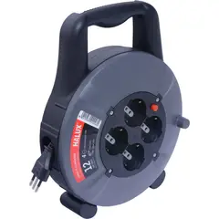 HALUX - Carrete Alargador 4 Tomas 12m Negro