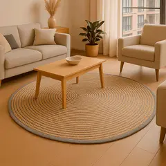 BAZHARS - Alfombra Redonda Yute 200X200 cm Nav BK 625