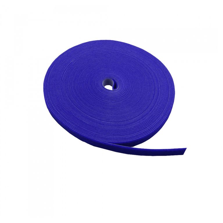 Amarra Velcro Clásica Doble Faz 25 Metros Azul 20mm