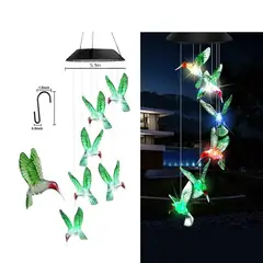 GENERICO - Campana de Viento Led Solar Colibri - Luz Led