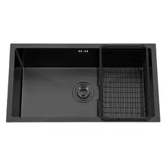 OEM - Lavaplatos Deluxe Dekora 71X40 Negro Empotrar Sobre O Bajo Cubierta