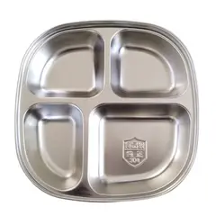 GENERICO - Bandeja de Acero Inoxidable forma redondeada Para Niños