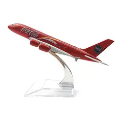 GENERICO - AIRPLANE A380 COCA COLA AIRPLANE MODEL 16CM